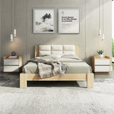 Raka Beige and Natural Queen Bed - Fab Habitat , Beds, 