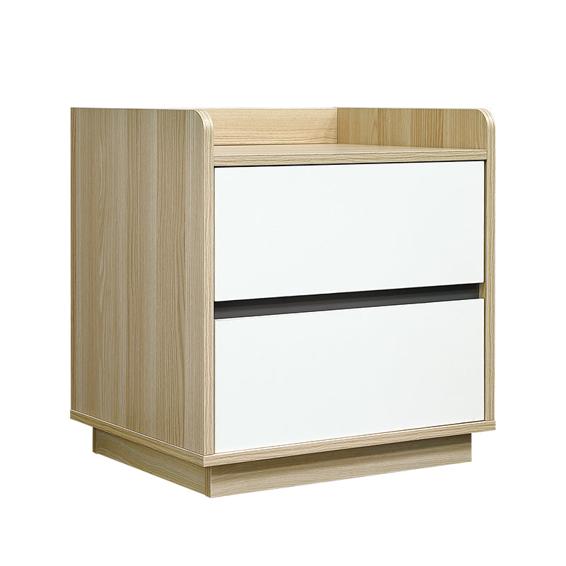 Raka White and Natural Bedside Table with 2 Drawers - Fab Habitat , Side Tables, 
