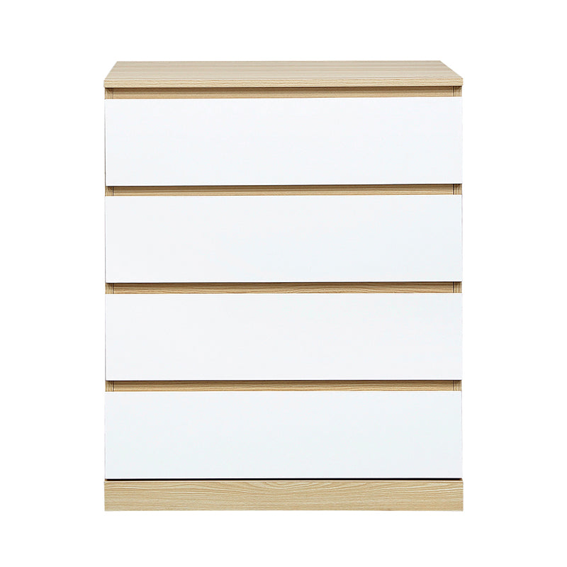 Raka White and Natural 4 Drawers Chest Tallboy - Fab Habitat , Chest Of Drawers, 
