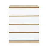 Raka White and Natural 4 Drawers Chest Tallboy - Fab Habitat , Chest Of Drawers, 