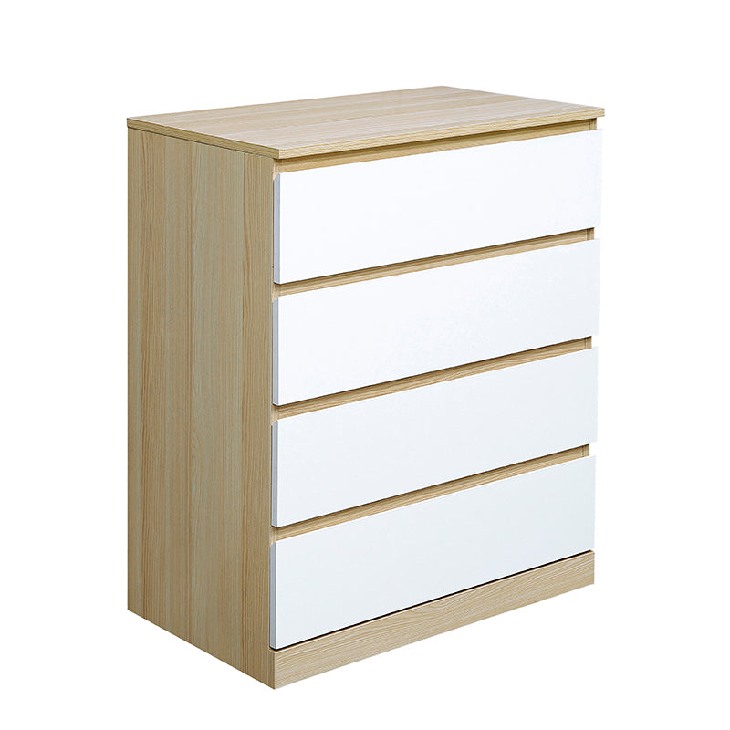 Raka White and Natural 4 Drawers Chest Tallboy - Fab Habitat , Chest Of Drawers, [product_size],