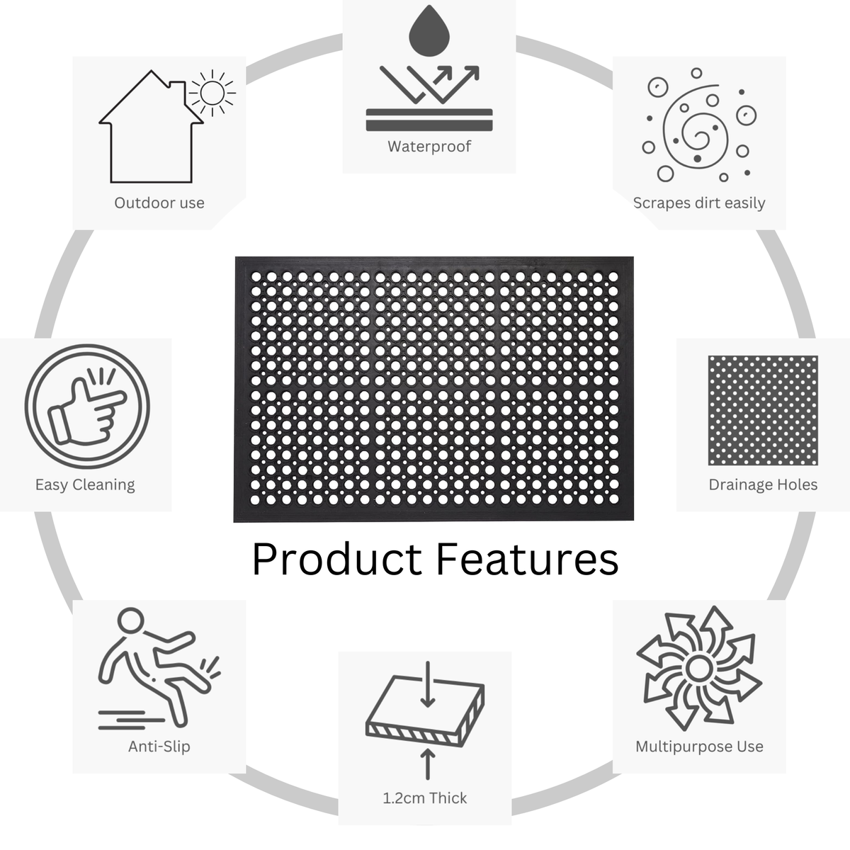 Heavy-duty ramp mat for entryways 90x150 cm – buy online in Australia