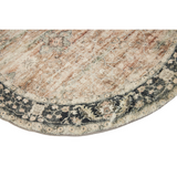 Rann Multicolour Traditional Distressed Round Rug - Fab Habitat , Soft And Plush Turkish Rugs, 