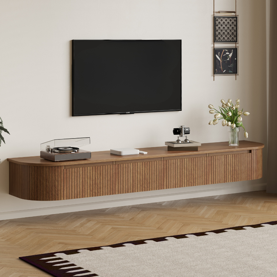 Reet Walnut Floating TV Unit – 200cm