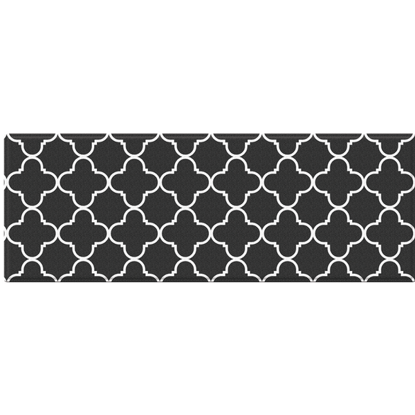 Renaissance Black & Grey Soft Padded Trellis Kitchen Mat - Fab Habitat , Soft Padded Kitchen Mats, 