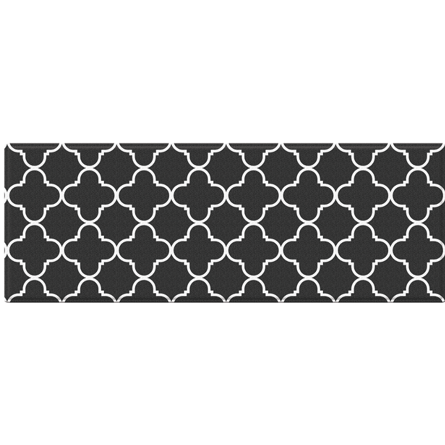Renaissance Black & Grey Soft Padded Trellis Kitchen Mat - Fab Habitat , Soft Padded Kitchen Mats, 