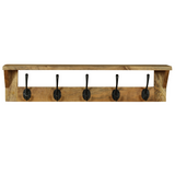 Reva Natural Finish 65cm Wood and Metal Wall Hook - Fab Habitat , Wall Hooks, 