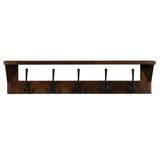 Reva Walnut Finish 65cm Wood and Metal Wall Hook - Fab Habitat , Wall Hooks, 