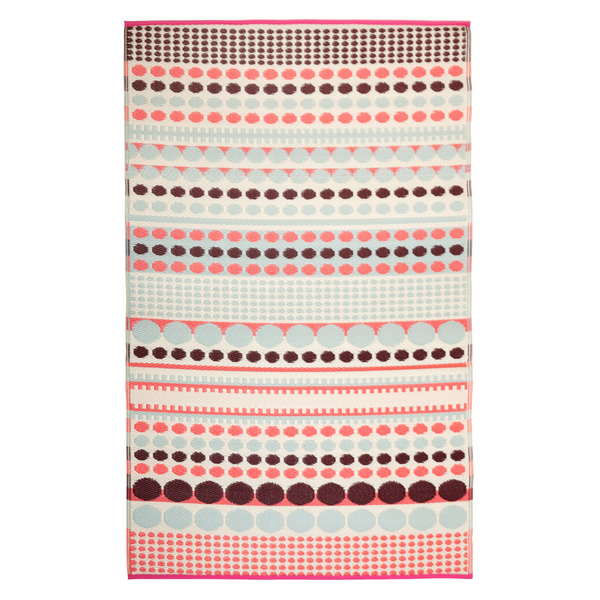 Rovaniemi Multi Coloured Pink Scandinavian Recycled Plastic Outdoor Rug - Fab Habitat , Recycled Plastic Rugs & Mats, 
