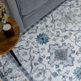 Susa Ivory Multicolour Traditional Distressed Area Rug - Fab Habitat , Soft And Plush Turkish Rugs, 