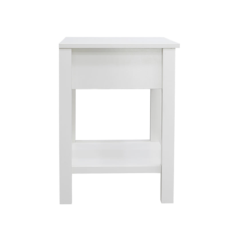Safi White Bedside Table with 1 Drawer - Fab Habitat , Side Tables, 