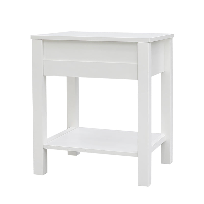 Safi White Bedside Table with 1 Drawer - Fab Habitat , Side Tables, 