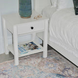 Safi White Bedside Table with 1 Drawer - Fab Habitat , Side Tables, 