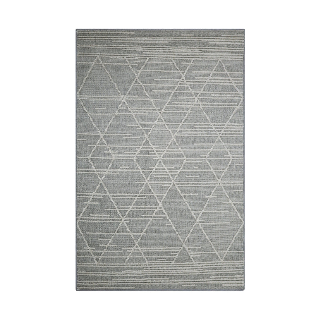 Salinas beige and grey tribal outdoor rug – 180x270cm recycled plastic, buy online in Australia