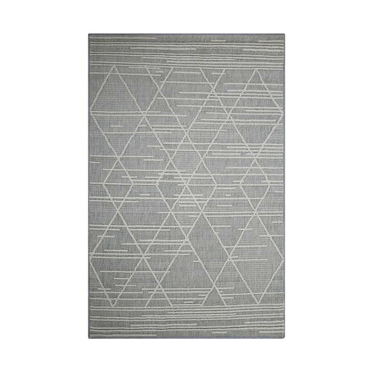 Salinas beige and grey tribal outdoor rug – 180x270cm recycled plastic, buy online in Australia