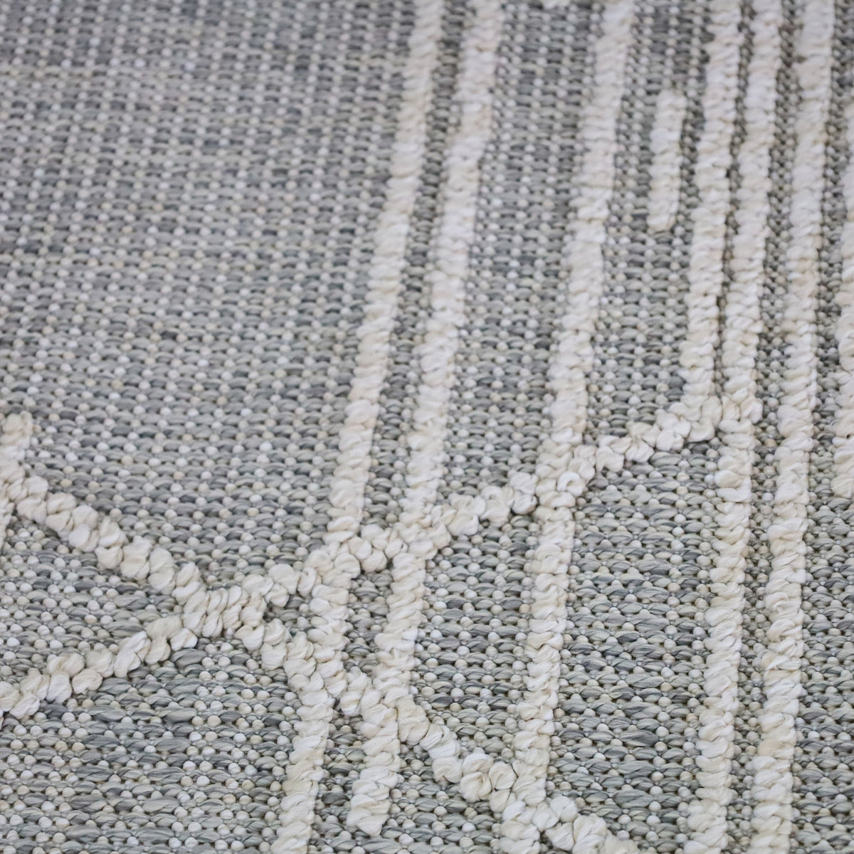 Salinas boho floor rug styled on timber deck – 180x270cm, buy online in Australia