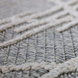 Salinas flat woven recycled plastic rug – tribal beige-grey, 180x270cm, buy online in Australia