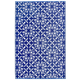 San Juan Blue and White Reversible Large Outdoor Rug - Fab Habitat , Recycled Plastic Rugs & Mats, 