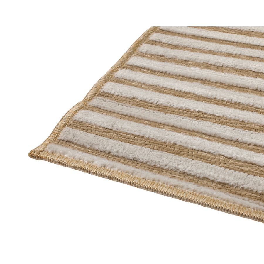 Seoul Beige Striped Indoor Outdoor Large Rug
