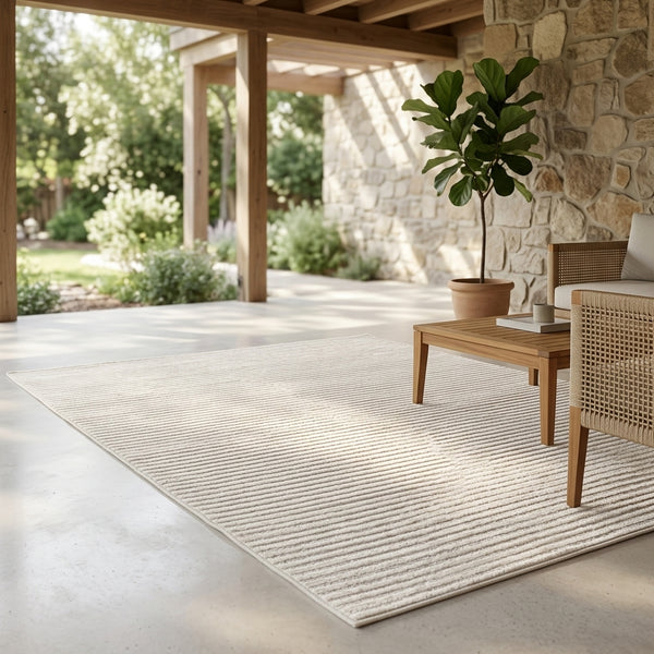 Seoul Grey Striped Indoor Outdoor rug