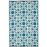 Seville Blue Multicoloured Modern Recycled Plastic Large Rug - Fab Habitat , Recycled Plastic Rugs & Mats, 