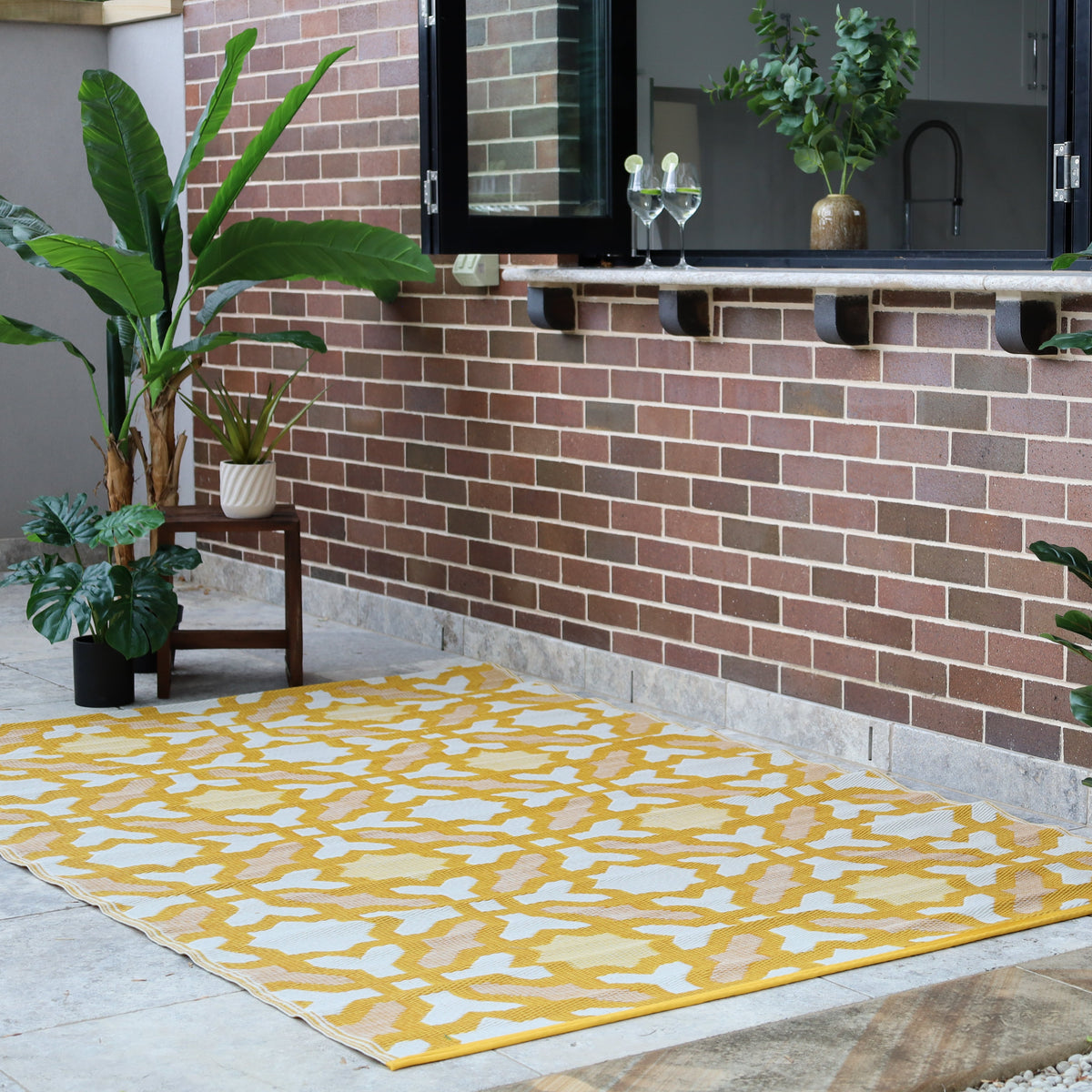 Seville Yellow rug 120x180cm decorative floor rug buy online in Australia
