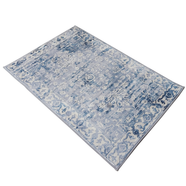 Shay Blue Traditional Machine Washable Large Rug - Fab Habitat , Rugs, [product_size],