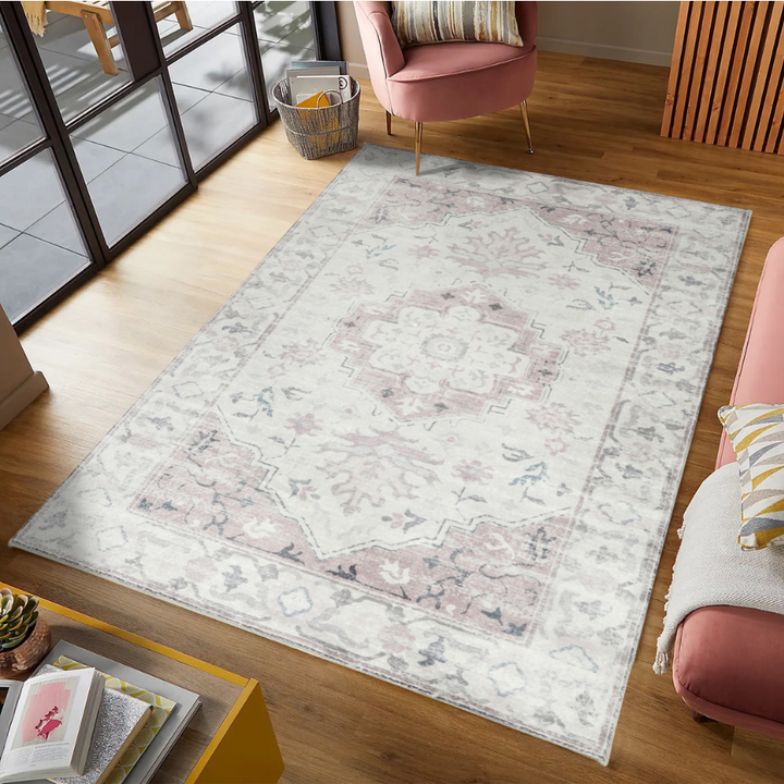 Shay Coral Foldable Large Machine Washable Rug - Fab Habitat , Rugs, [product_size],