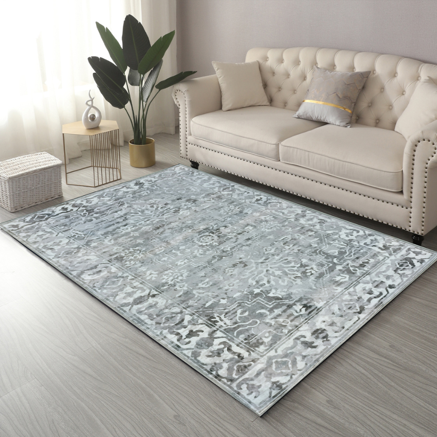 Shay Distressed Machine Washable Large Grey Indoor Rug - Fab Habitat , Rugs, [product_size],