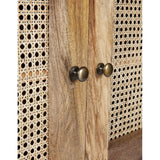 Byron Natural 2 Doors Mango Wood Hallway Rattan Sideboard Cabinet - Fab Habitat , TV Units, 