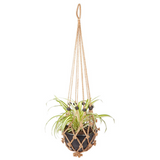 Set Of 4 Sika Black Beads Handmade Macrame Jute rope Plant Hanger & Pot Holder - 105 cm - Fab Habitat , Macrame Plant hanger, 