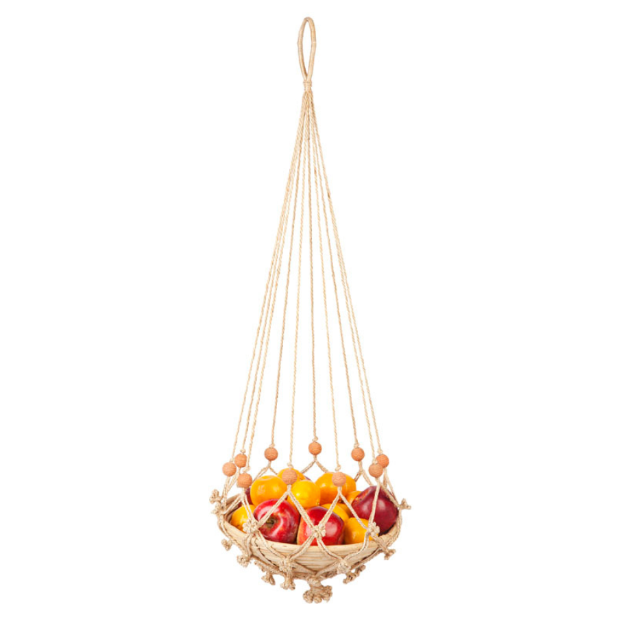 Set of 2 Sika Red Beads Handmade Macrame Jute Plant Hanger and Pot Holder - 105 cm - Fab Habitat , Macrame Plant hanger, 
