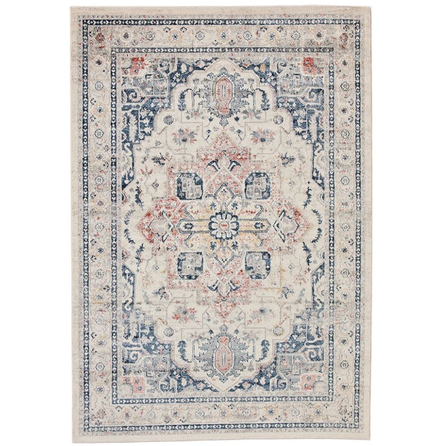 Soreaq Pale Rose and White Traditional Distressed Large Rug