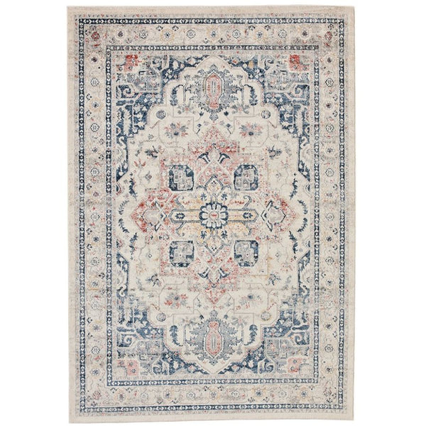Soreaq Pale Rose and White Traditional Distressed Rug