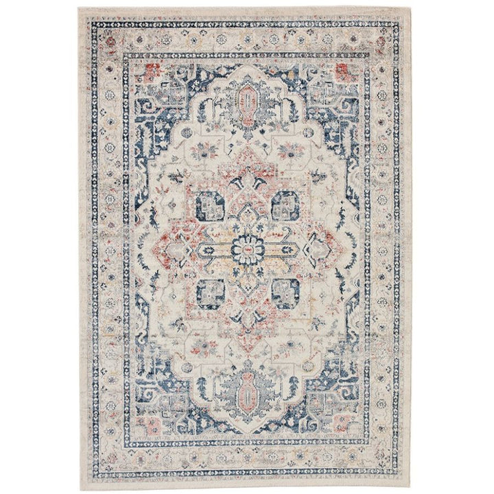 Soreaq Pale Rose and White Traditional Distressed Rug