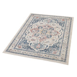Soreaq Pale Rose and White Traditional Distressed Large Rug