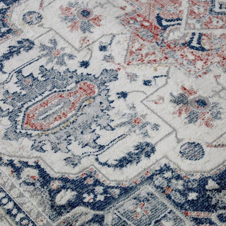 Soreaq Pale Rose and White Traditional Distressed Rug