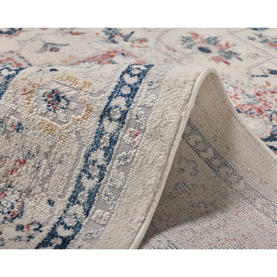 Soreaq Pale Rose and White Traditional Distressed Large Rug