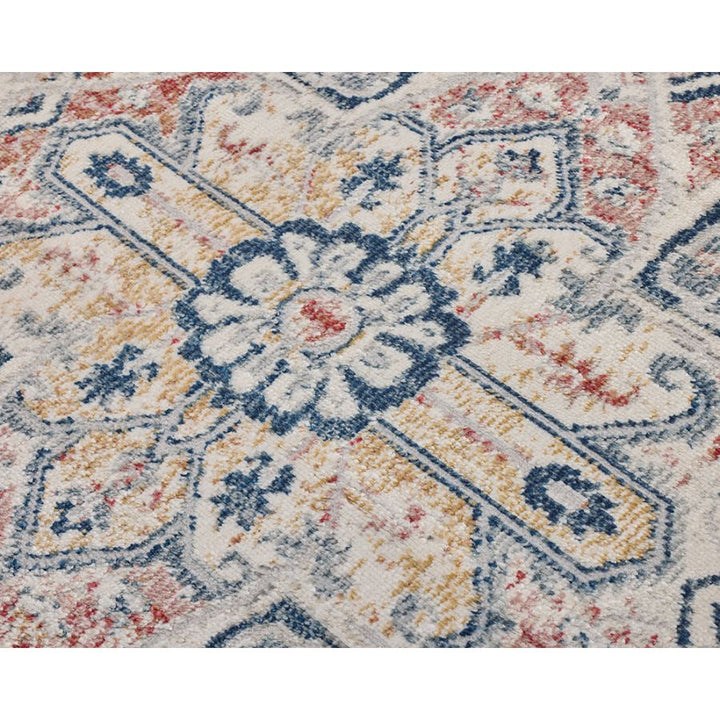 Soreaq Pale Rose and White Traditional Distressed Rug
