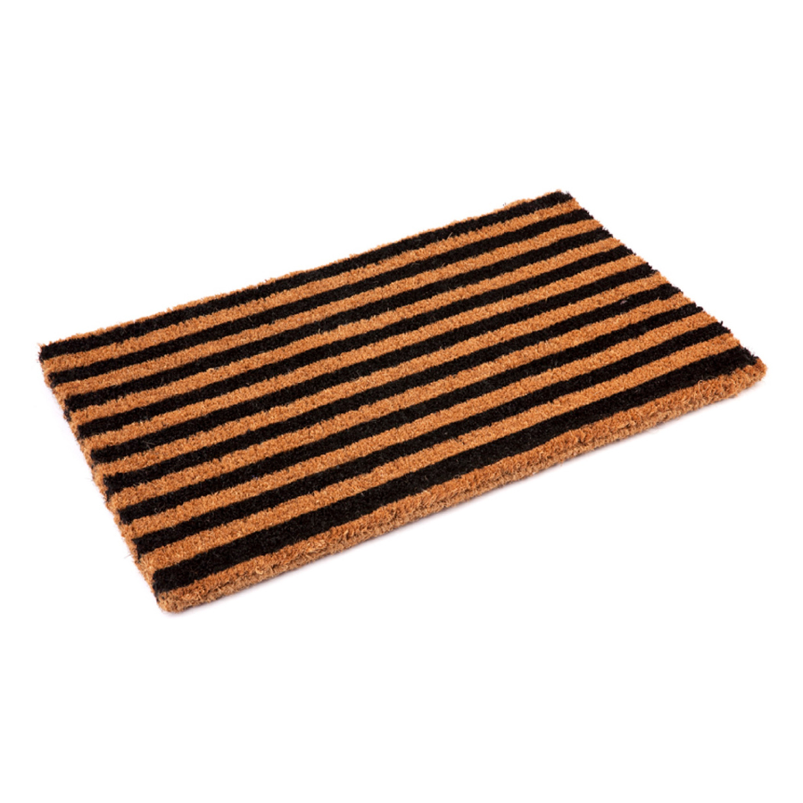 Straight Lines Black striped Coir Doormat - Fab Habitat , Doormats, 