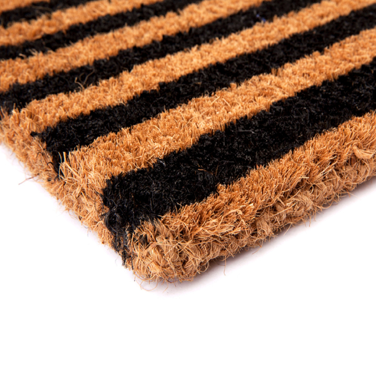 Straight Lines Black striped Coir Doormat - Fab Habitat , Doormats, [product_size],