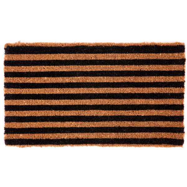 Straight Lines Black striped Coir Doormat - Fab Habitat , Doormats, 
