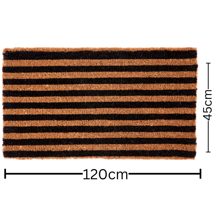 Straight Lines Black striped Coir Doormat