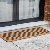 Straight Lines Black Striped Extra Long Coir Doormat - Fab Habitat , Doormats, 