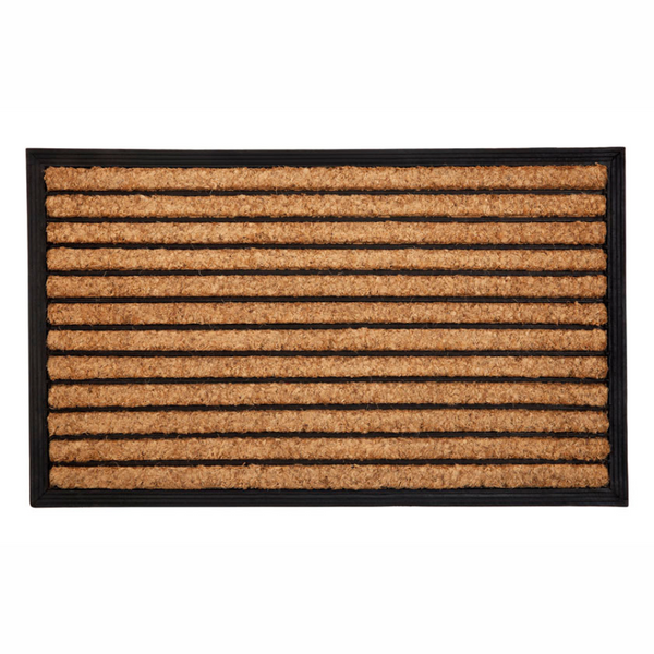 Stripes Rubber Bordered Coir Doormat - Fab Habitat , Doormats, 