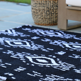 Surah Black and White Tribal P.E.T Indoor Outdoor Large Rug - Fab Habitat , Outdoor Rugs, 