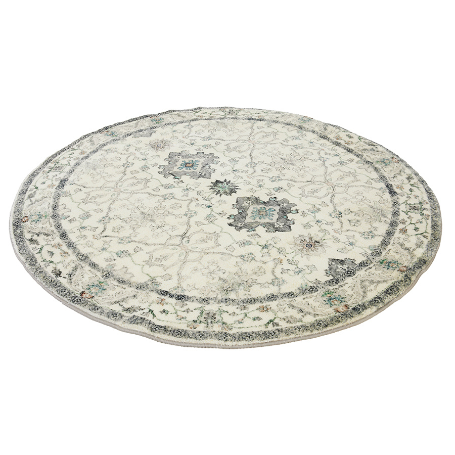 Susa Ivory Multicolour Traditional Large Round Rug - Fab Habitat , Soft And Plush Turkish Rugs, 