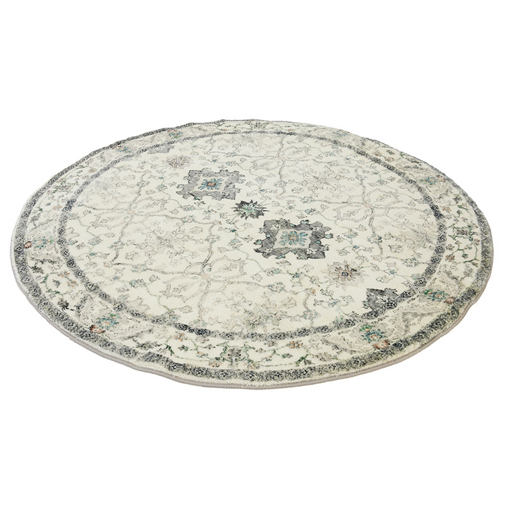 Susa Ivory Multicolour Traditional Large Round Rug - Fab Habitat , Soft And Plush Turkish Rugs, 