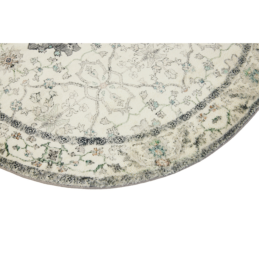Susa Ivory Multicolour Traditional Distressed Round Rug - Fab Habitat , Soft And Plush Turkish Rugs, 