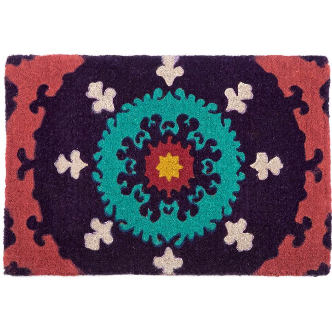 Suzanni Multicolour Blue Medallion Thick Doormat - Fab Habitat , Doormats, 
